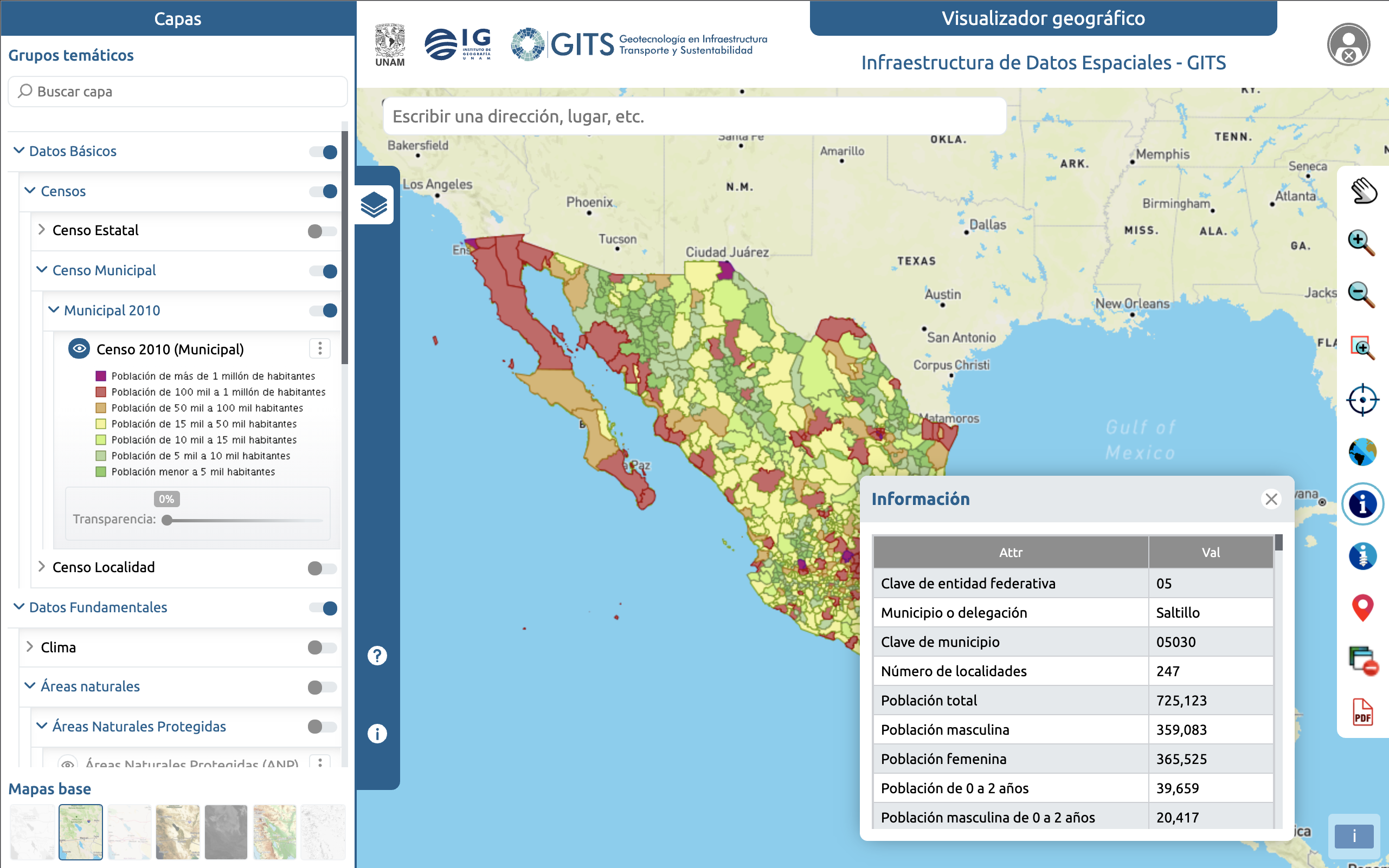 Visualizador de datos geográficos GITS